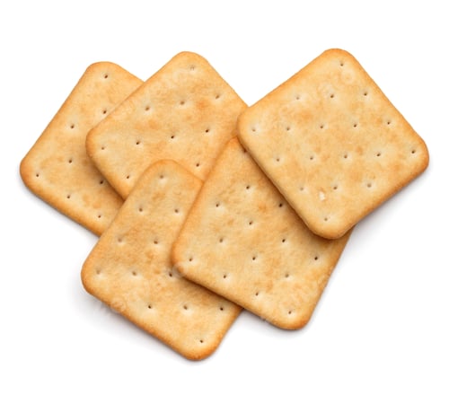 Preview: Dry cracker cookies isolated on white background cutout