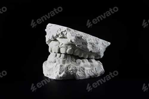 Preview: Teeth cast mold of the jaw made of plaster for orthodonist work