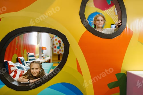 Preview: Two schoolgirls play in the entertainment center