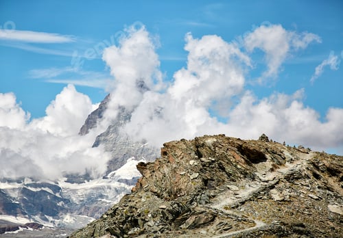 Preview: Landscape of snowy mountains, swiss Alps