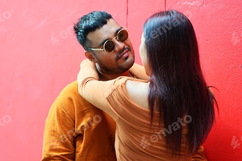 Preview: a loving couple outdoors for valentine's day