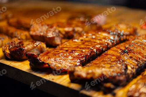 Preview: Grilled meat served on wooden boards, highlighting street food and culinary authenticity