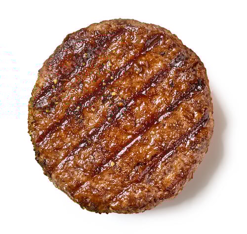 Preview: Grilled Burger Patty on White Background