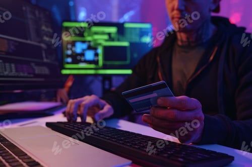 Preview: Programmer Entering Data Of Credit Card Online