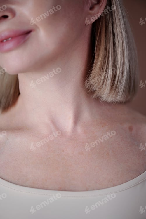 Preview: Vertical of Womans Face Showing Blurry Smile
