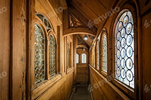 Preview: Narrow corridor inside of the medieval Wang Temple