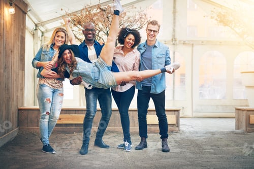 Preview: Friends having fun posing at camera