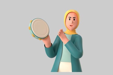 Preview: Muslim Woman with Tambourine
