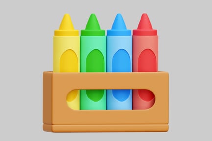 Preview: Vibrant Crayons In A Colorful Box