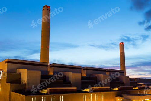 Preview: Cement plant at night