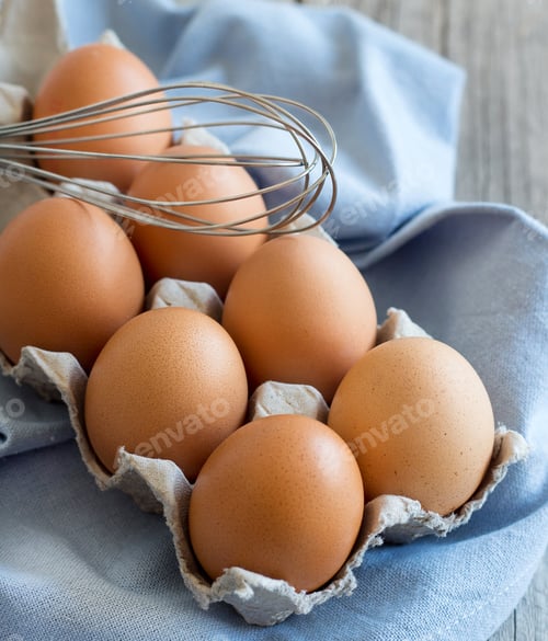 Preview: Chicken eggs and whisk