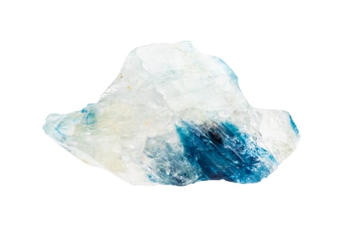 Preview: uncut euclase crystal mineral isolated on white