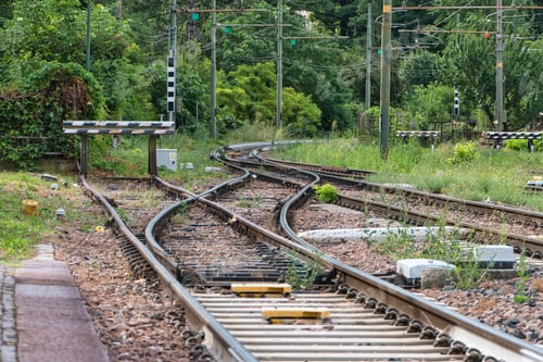 Preview: View of railroad tracks and their switche