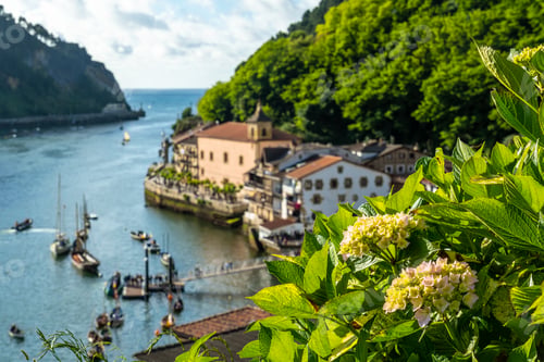 Preview: View from a viewpoint of the bay of Pasajes San Juan next to San Sebastian, Gipuzkoa, Spain