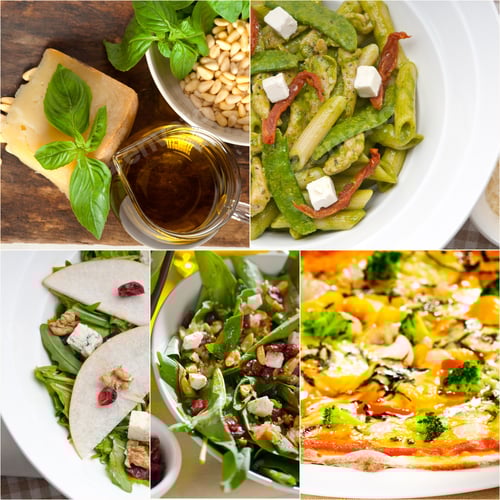Preview: healthy and tasty Italian food collage