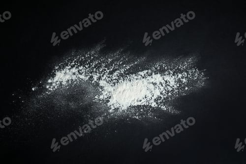 Preview: White snow falling down on black background