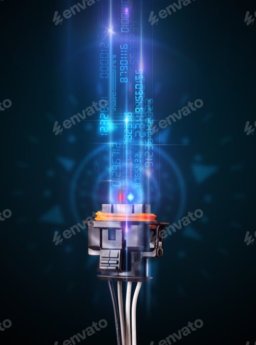 Preview: Glowing Electric Cable Close-Up