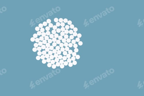 Preview: A pile of sweetener tablets on a blue background,copy space. Alternative to sugar.