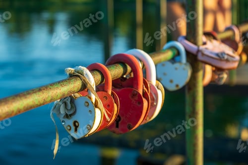 Preview: Love Padlocks on Bridge, Symbol of Eternal Commitment