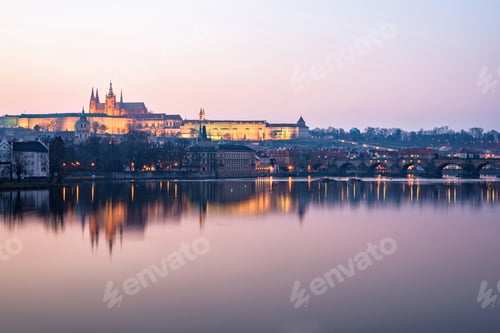 Preview: Prague Castle and Charles Bridge at sunset