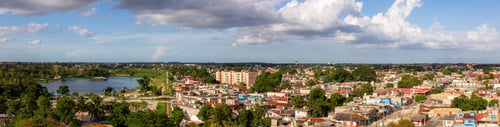 Preview: Aerial view of a small Cuban Town, Ciego de Avila