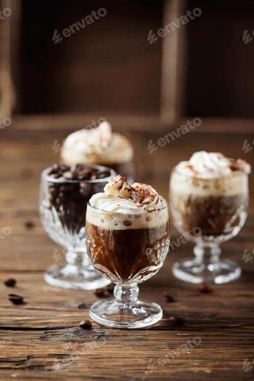 Preview: coffee cocktail with whipped cream