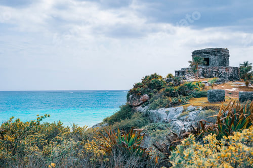Preview: Ruins of Tulum Mexico backing up to the ocean