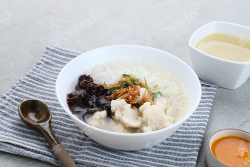 Preview: Tekwan, traditional food from Palembang, Indonesia.