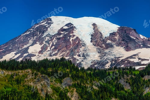 Preview: Imposing Mt Rainier In Mt Rainier National Park, Washington
