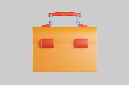 Preview: Orange toolbox with red handle