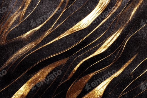 Preview: liquid gold and rough black charcoal texture background