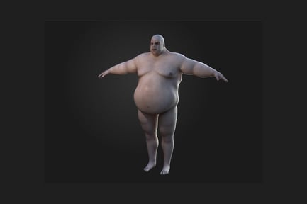 Preview: Bald figure with outstretched arms in balanced pose