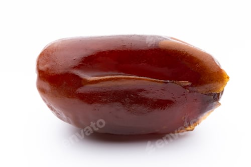 Preview: Dry dates isolated on white background. Top view. Flat lay pattern.