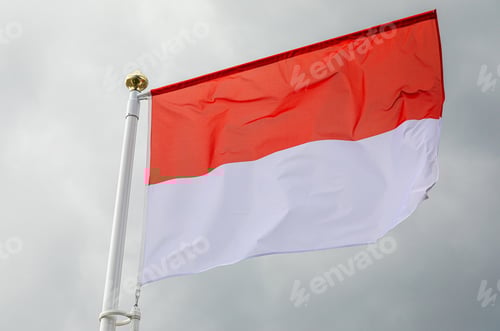 Preview: Red and White Flag Waving in the Breeze