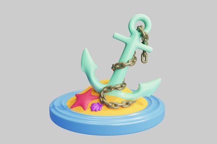 Preview: Pastel anchor summer beach scene
