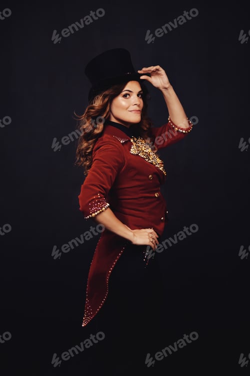 Preview: Elegant Performer Showcases Theatrical Charm in Striking Stage Costume
