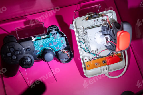 Preview: Joystick cutaway. Technologies. The insides and contents of the electrical appliance
