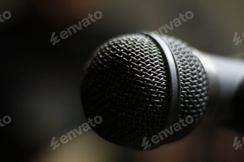 Preview: Closeup focus shot of a microphone