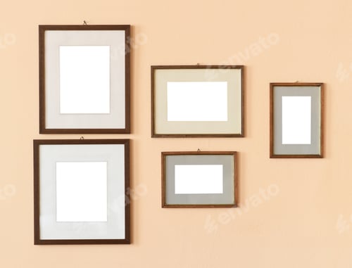 Preview: Blank frames on beige wall