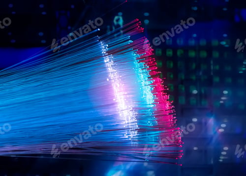 Preview: Blue Fiber Optics Lights Abstract Background