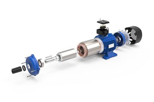 Preview: Exploded 3D Rendering of Electric Motor Assembly