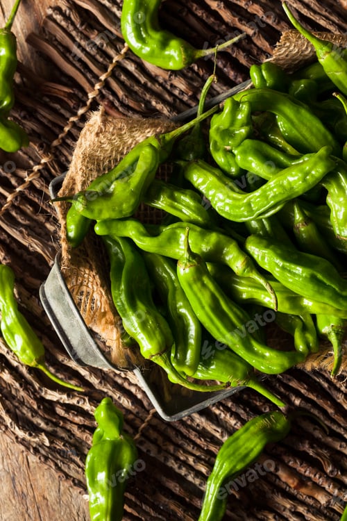 Preview: Raw Organic Green Shashito Peppers