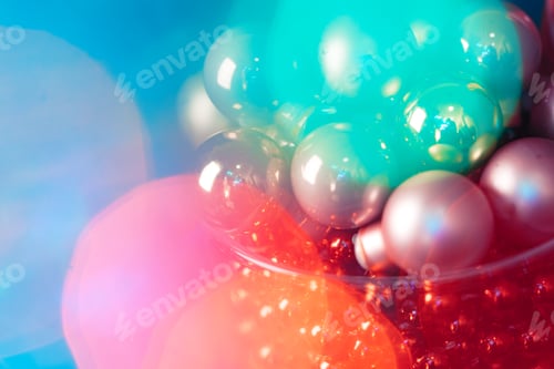 Preview: Christmas holiday background with festive decor bokeh shot