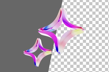 Preview: Double Line Star Shape 3D Icon