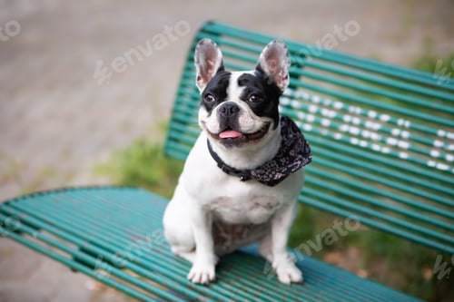 Preview: Pet animal; cute dog face portrait photo.