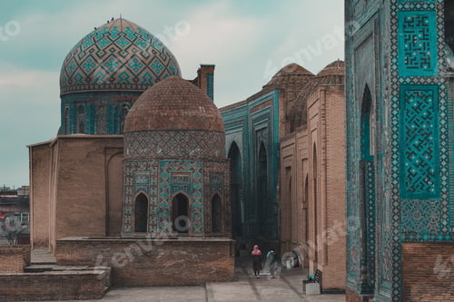 Preview: People are walking around the old town. Muslim culture