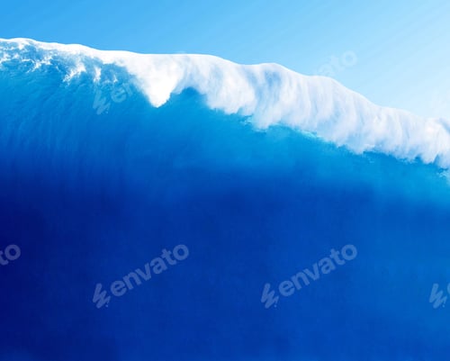 Preview: Large Blue Surfing Wave