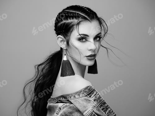 Preview: Portrait beautiful woman with jewelry