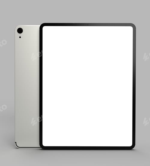 Preview: electronic tablet smartphone white isolated mock up touchscreen technology industry business front b