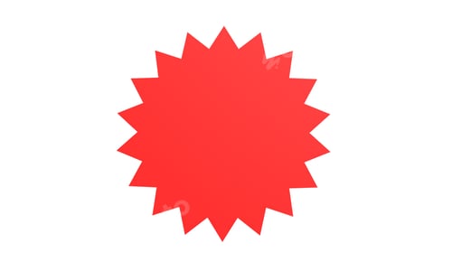 Preview: Geometric Red Star on White Background